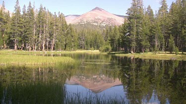 Pristine mirror lake in the high Sierra
