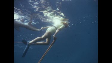 Valerie drags dead shark to surface