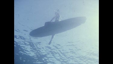 surfers legs underwater