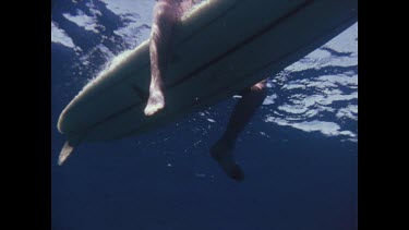 surfers legs underwater