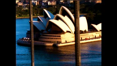 Sydney Opera House through Harbour Bridge