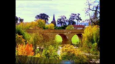 Old bridge at Richmond, autumn leaves