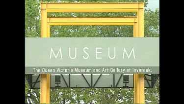 Sign "Museum The Queen Victoria Museum and Art Gallery at Inveresk"