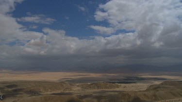 View towards Wadi Arava in southern israel and border with Jordan, Negev Desert