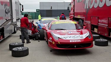 458 Wet Weather Tyre Fitting, Silverstone Circuit, England