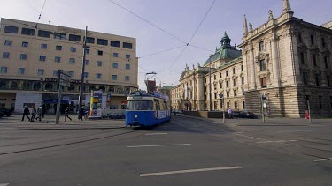 Palace Of Justice & Blue Tram, Munich, Germany