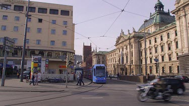 Palace Of Justice & Blue Tram, Munich, Germany