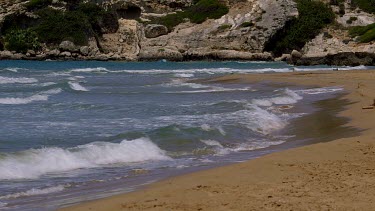 Waves Rolling Into Kalathas Beach, Crete, Greece, Europe