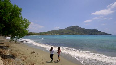 Walking On Mediterranean Beach, Plakias, Crete, Greece