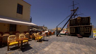 Restaurant & Pirate Ship, Rethymnon, Crete, Greece
