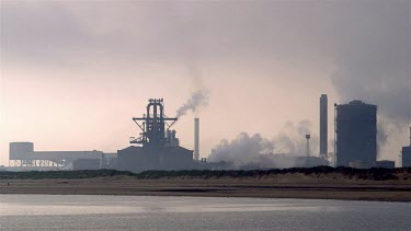 Redcar Blast Furnace View From Beach, South Gare, Redcar, England