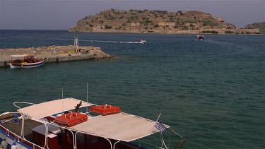 Tourist Boat & Spinalogkas Island, Plaka, Crete, Greece
