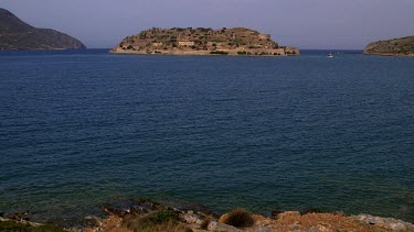 Sea Of Crete & Spinalogkas Island, Plaka, Crete, Greece
