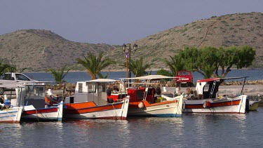 Fishing Boats In Harbour, Elounda, Crete, Greece