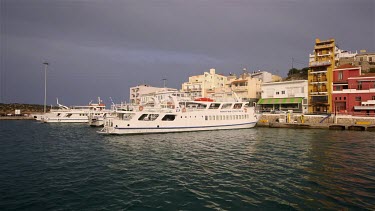Cruise Boats In Harbour, Agio Nikolaos, Crete, Greece