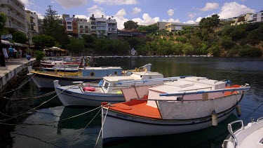 Pleasure Boats On Lake Voulismeni, Agios Nikolaos, Crete, Greece