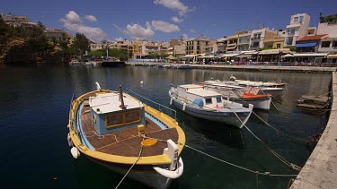 House Boats On Lake Voulismeni, Agios Nikolaos, Crete, Greece