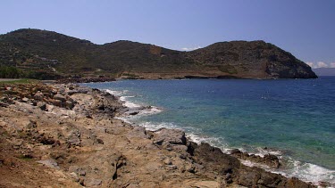 Rocks & Aegean Sea, Gulf Of Mirabello, Crete, Greece