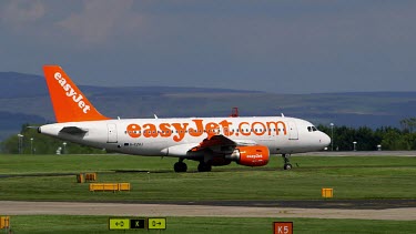 Easy Jet Airbus A-319 Aircraft G-Ezaj, Manchester Airport, England