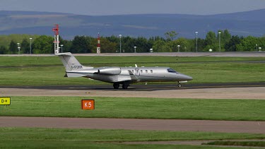 Silver Learjet 40 Aircraft I-Forr, Manchester Airport, England