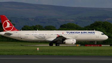 Turkish Airlines Airbus A-321 Aircraft Tc-Jrm, Manchester Airport, England