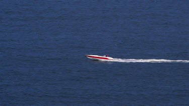 Red & White Speed Boat, North Sea, Scarborough, England