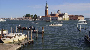 Gondolas & San Giorgio Maggiore, Venice, Venezia, Italy