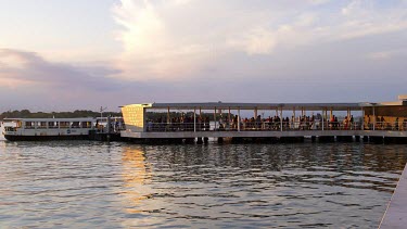 Ferry Passengers Disembark At Jetty, Lido, Venezia, Italy