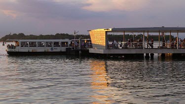 Passengers Embark For Ferry, Lido, Venezia, Italy