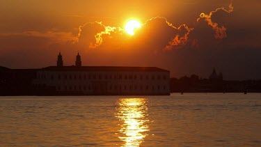Sunset Over Venice & San Servolo, Lido, Venezia, Italy