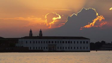 Sunset Over Venice & San Servolo, Lido, Venezia, Italy