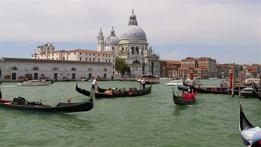 Gondolas & Basilica Di Santa Maria Della Salute, Grand Canal, Venice, Italy