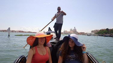 Gondola, Women & Gondolier, Venice, Italy