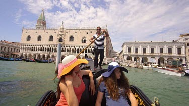 Gondola, Women & Gondolier, Venice, Italy