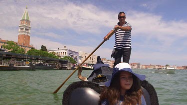 Gondolier & Teenager Girl, Venice, Italy