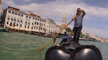 Gondolier On Gondola, Venice, Italy