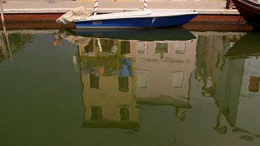 House Reflections & Boat, Burano, Venice, Italy