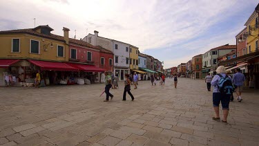 Main Shopping Street, Burano, Venice, Italy