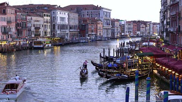Boats & Passenger Ferries On Grand Canal, Rialto, Venice, Italy