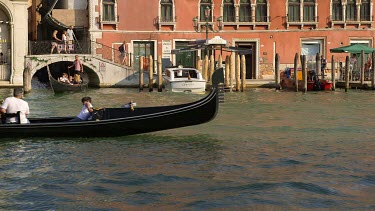 Gondolas & Gondoliers, Rialto, Grand Canal, Venice, Italy