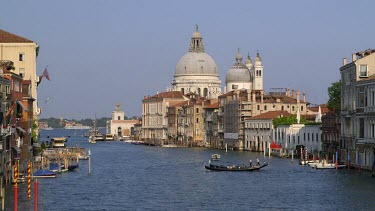 Basilica Di Santa Maria Della Salute, Gondolas & Water Taxi, Grand Canal, Venice, Italy