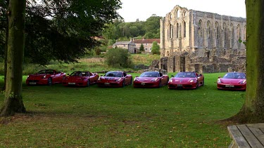 Red Ferrari California 30, 360 Spider, 458 Speciale, 458 Italia, 16m 458 Spider, 458 Speciale, Rievaulx, North Yorkshire, England