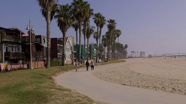Cycle Path & Venice Boardwalk, Venice Beach, Venice, California, Usa
