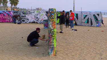 Graffiti Artists, Venice Beach, Venice, California, Usa