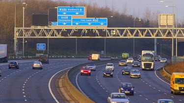 Cars, Lorries On Motorway, M62, Near Junction 26, West Yorkshire, England