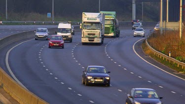 Cars, Lorries On Motorway, M62, Near Junction 26, West Yorkshire, England