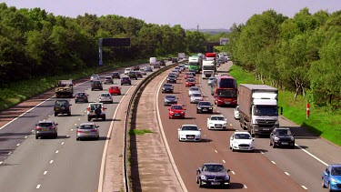 Cars & Lorry Traffic Congestion, M6 Motorway, Cheshire, England