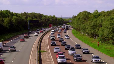Cars, Vans & Lorry Traffic Congestion, M6 Motorway, Cheshire, England