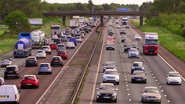 Congested Cars & Lorry Traffic, M6 Motorway, Cheshire, England