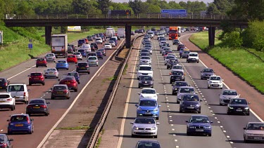 Congested Cars, Vans & Lorries, M6 Motorway, Cheshire, England